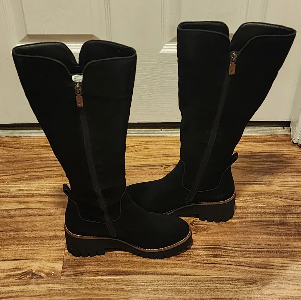 New Aqua College Womens Dash Suede Tall Knee-High Waterproof Boots Sz6